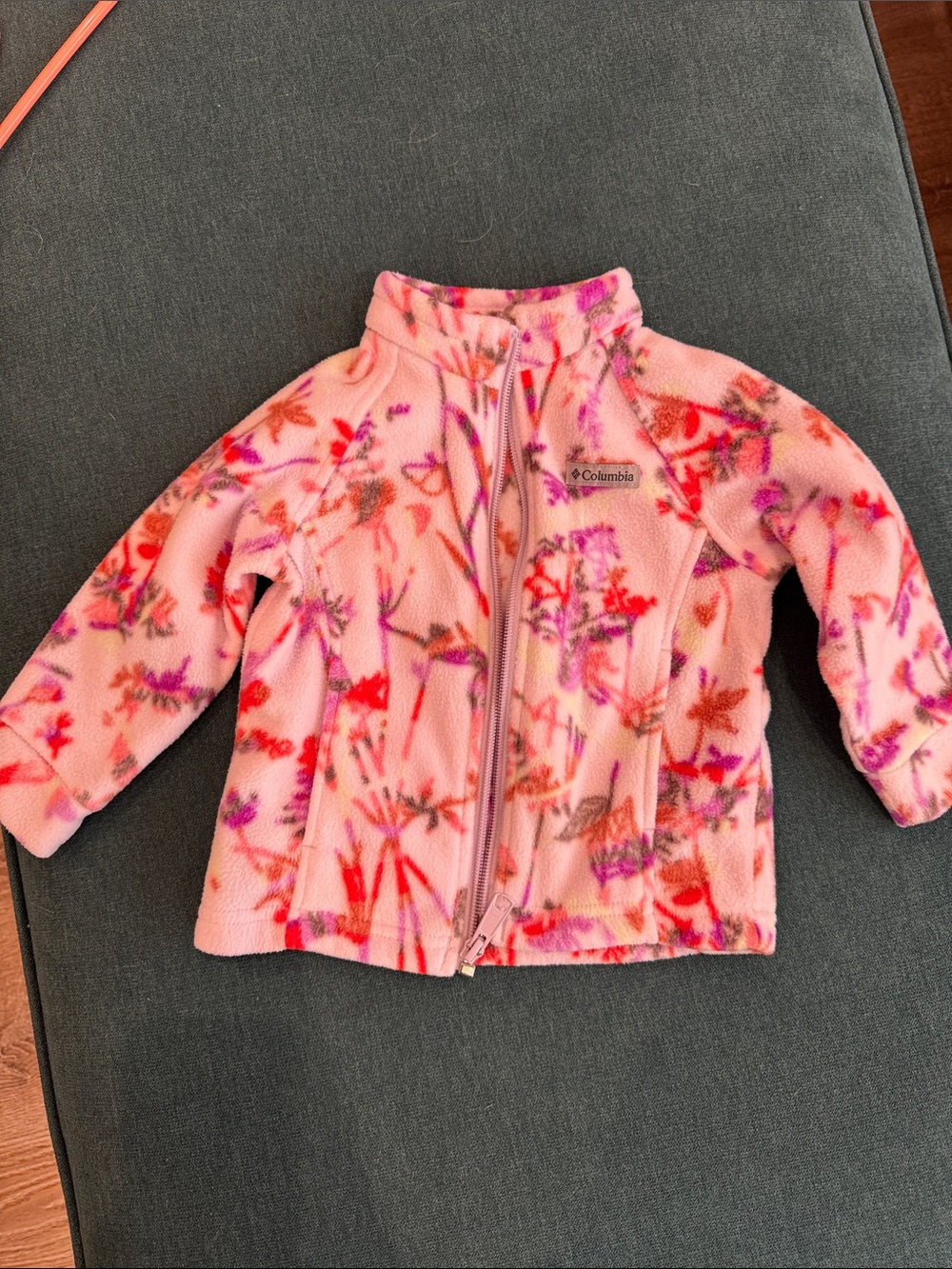 Columbia Pink/Purple Floral Fleece Jacket for Kids